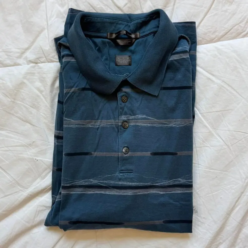 Nike golf tiger woods striped polo shirt sz XL cotton‎ casual sportswear grunge